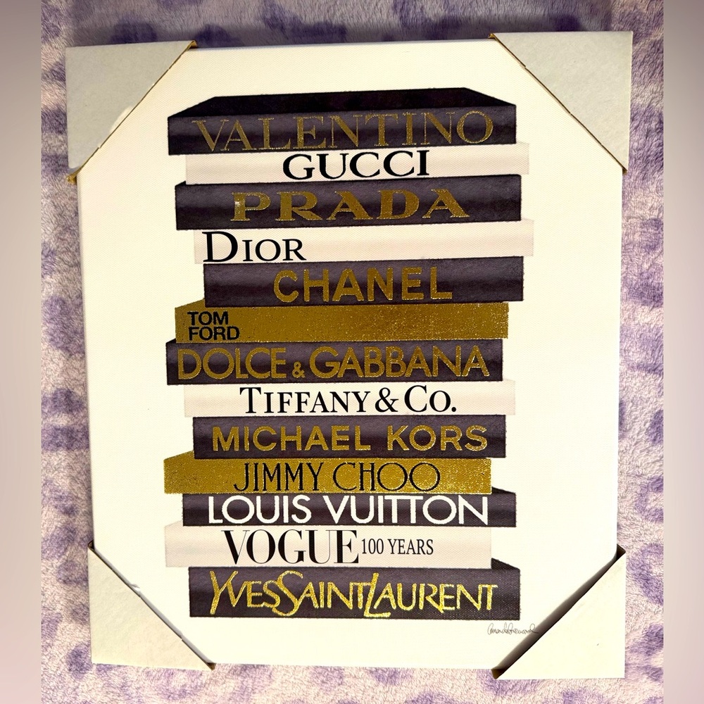 Luxury Fashion “Tall Bookstack” Wall Decor